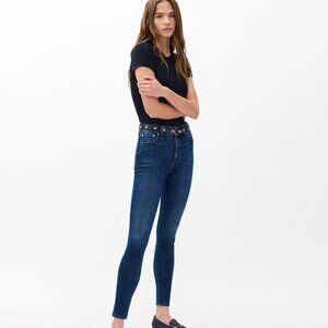 Rag & Bone Women's Blue Dark Wash Slim Mid-Rise Skinny Denim Jeans Size 28